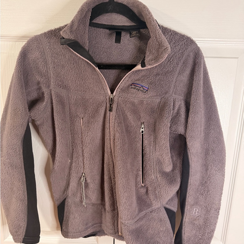 Patagonia Lavender Gray Teddy Fleece Zip Jacket